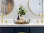 bathroom renovations gold coast - his and hers vanity with gold fixtures.jpg